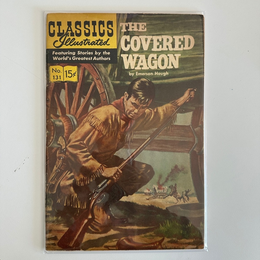Classics Illustrated No 131 The Covered Wagon Emerson Hough Vintage Comic 15c